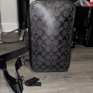 Coach Sullivan Pack in Signature Canvas Leather Charcoal Black GORGEOUS